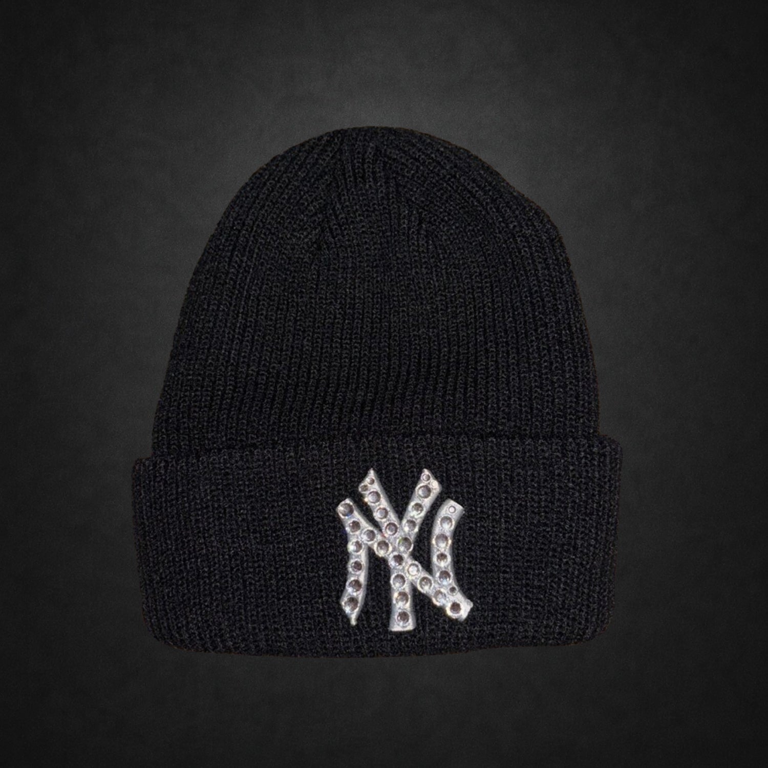 New York Yankees Rhinestone Black Beanie Cap
