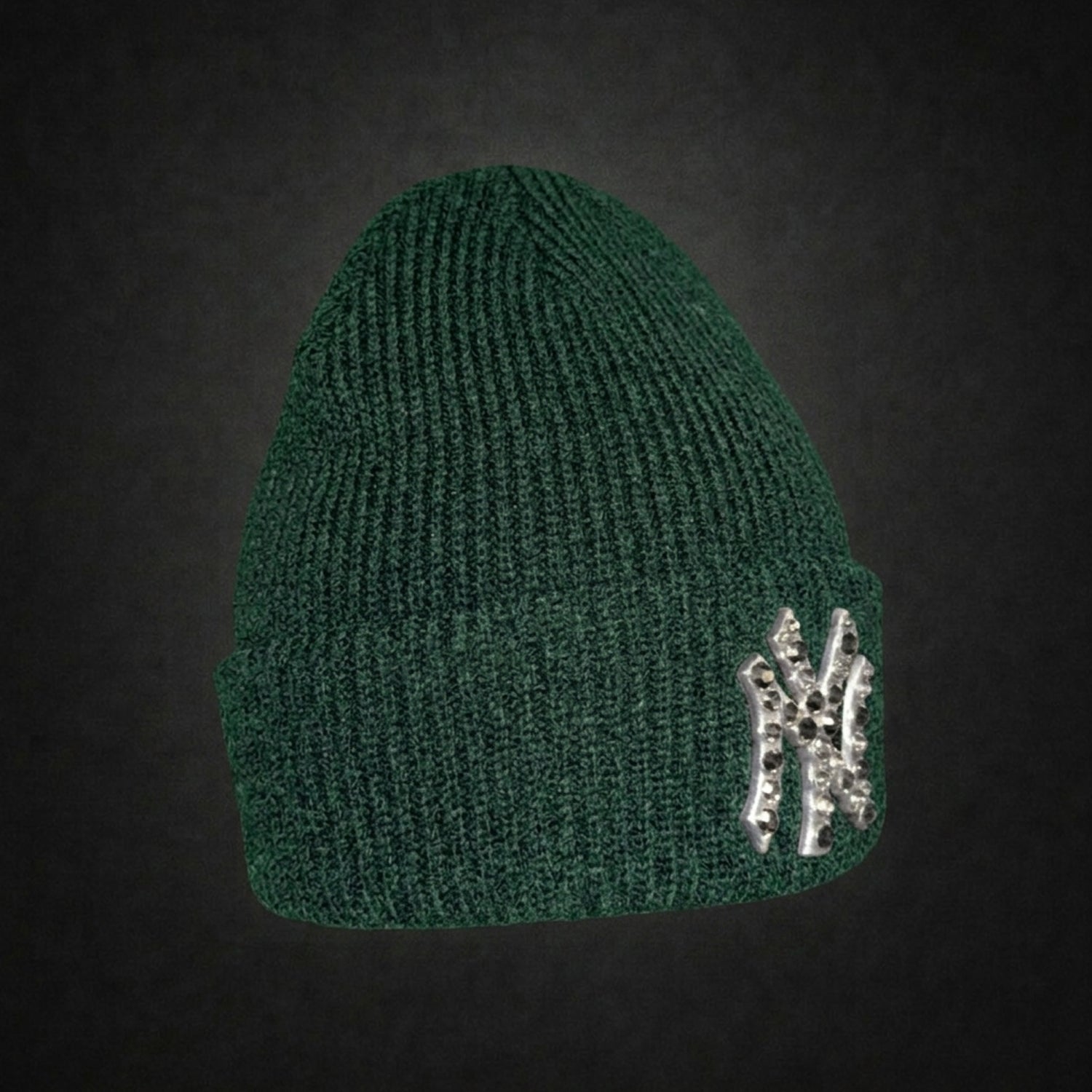 New York Yankees Rhinestone Green Beanie Cap