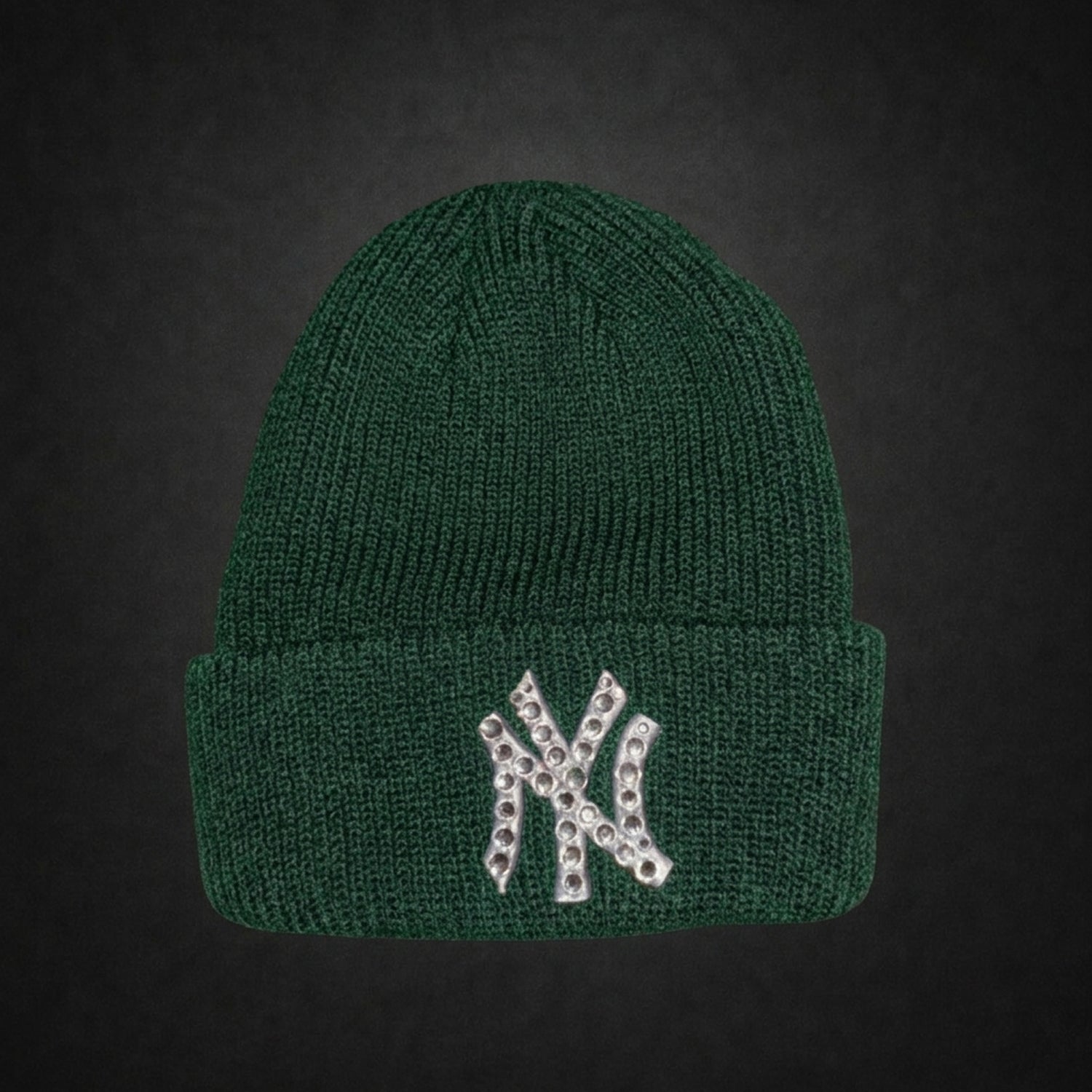 New York Yankees Rhinestone Green Beanie Cap