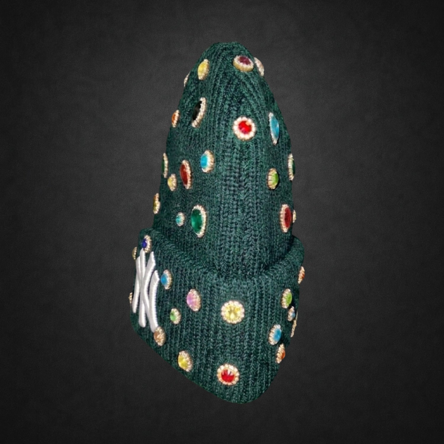 New York Yankees Rhinestone Green Beanie Cap