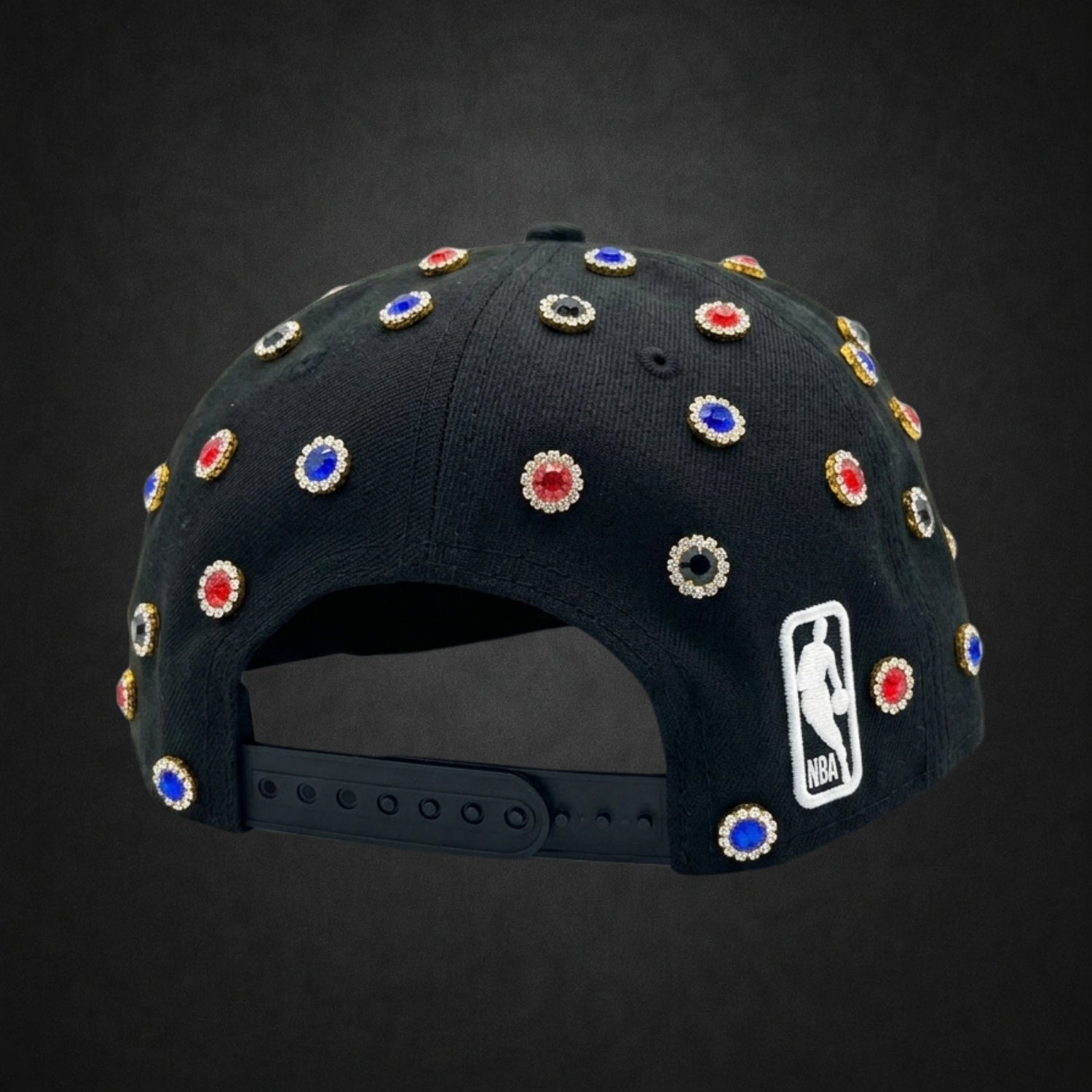 New York Knicks Iced Out New Era Fitted Hat with Multicolor Rhinestones